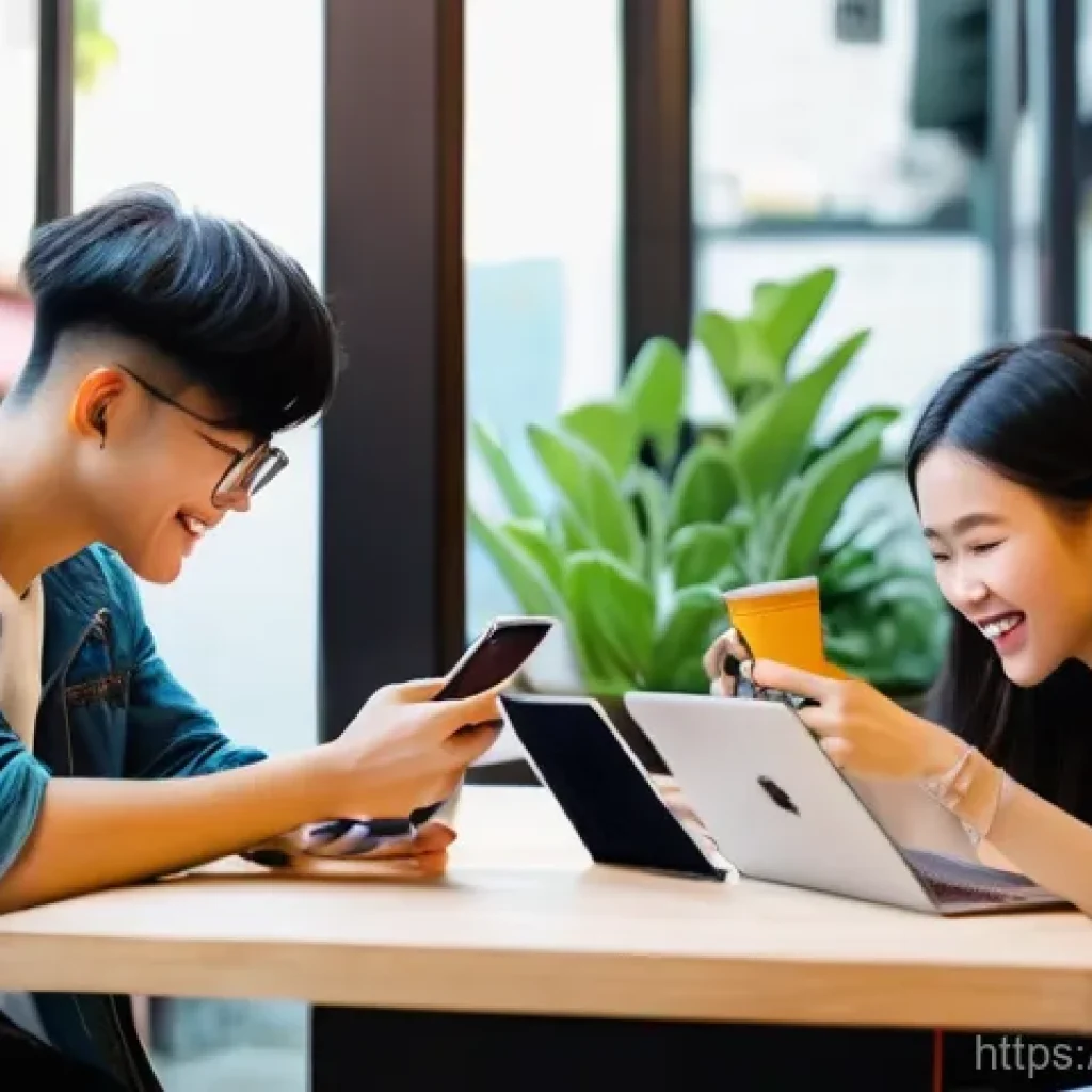 광고홍보사와 소셜미디어 트렌드 - Gen Z Digital Creators in a Modern Vietnamese Hub**

A group of diverse Vietnamese Gen Z individuals...
