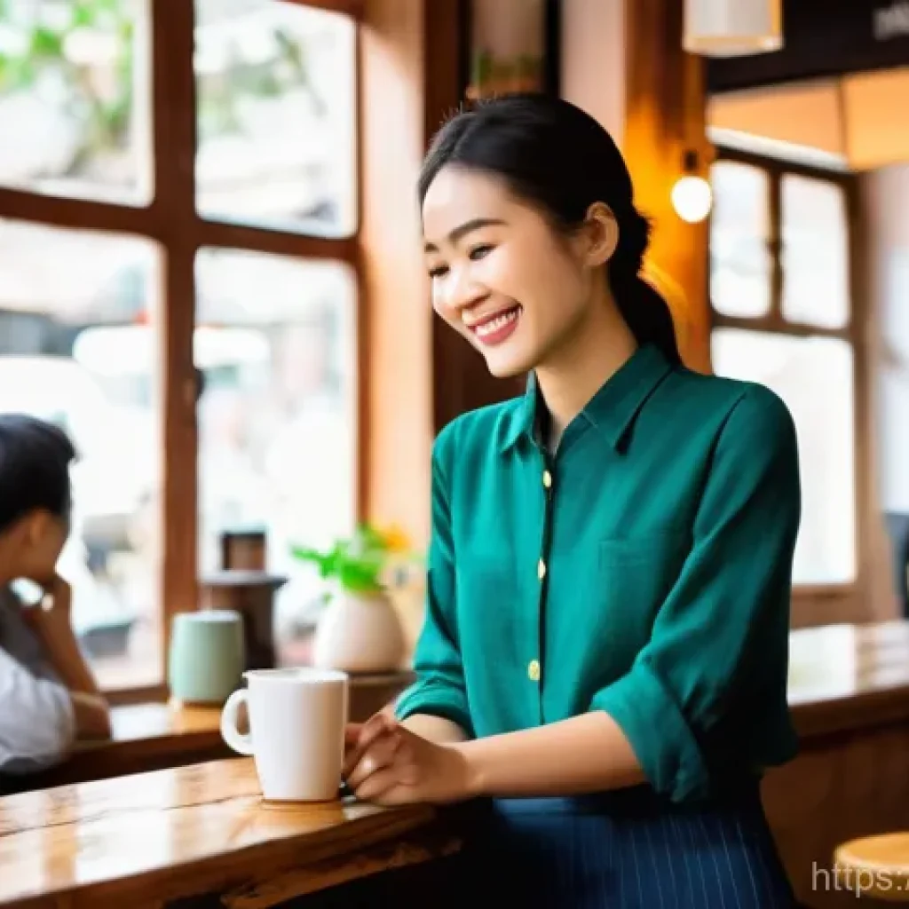 광고홍보사 브랜딩 사례 연구 - **Prompt 1: Authentic Brand Storytelling in a Vietnamese Cafe**
A warm, inviting, and bustling s...