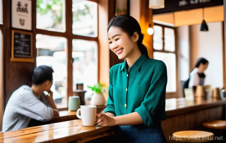광고홍보사 브랜딩 사례 연구 - **Prompt 1: Authentic Brand Storytelling in a Vietnamese Cafe**
A warm, inviting, and bustling s...