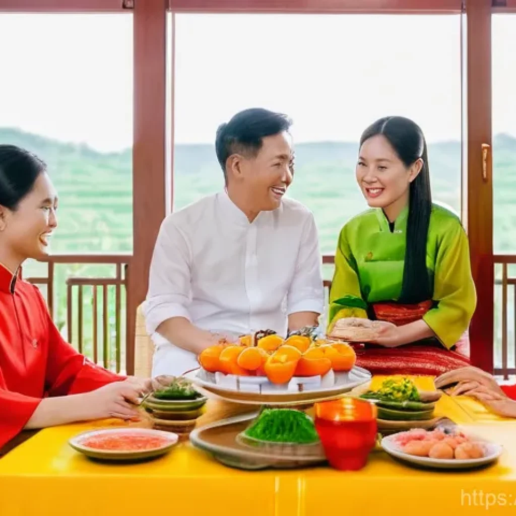 광고홍보사와 소비자 친화적 광고 캠페인 - **Prompt 1: Heartwarming Tết Reunion with a Modern Touch**
"A heartwarming scene of a multi-gene...