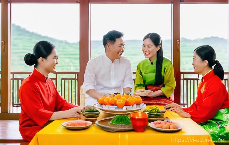광고홍보사와 소비자 친화적 광고 캠페인 - **Prompt 1: Heartwarming Tết Reunion with a Modern Touch**
"A heartwarming scene of a multi-gene...