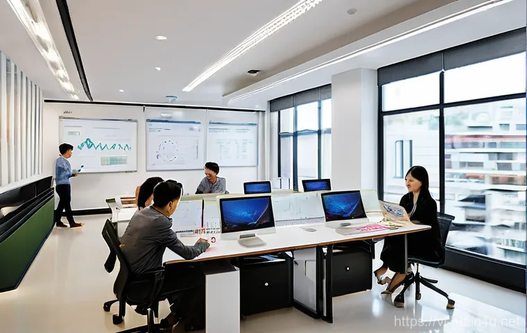 광고홍보사와 글로벌 광고 캠페인 - **Prompt:** A dynamic and modern advertising agency office in a bustling Vietnamese city, such as Ho...