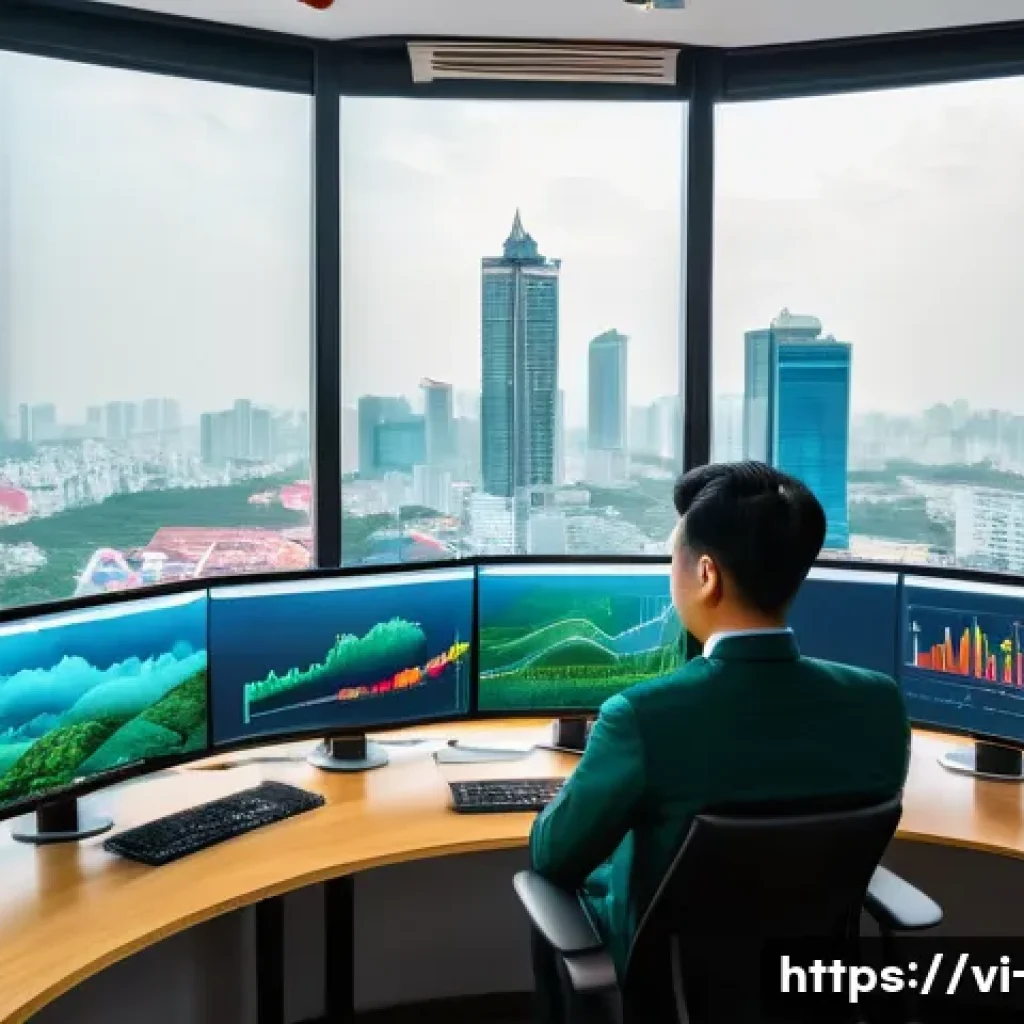 광고홍보사와 데이터 기반 디지털 광고 성공 전략 - A modern Vietnamese digital marketing office scene, featuring a diverse team of young professionals ...