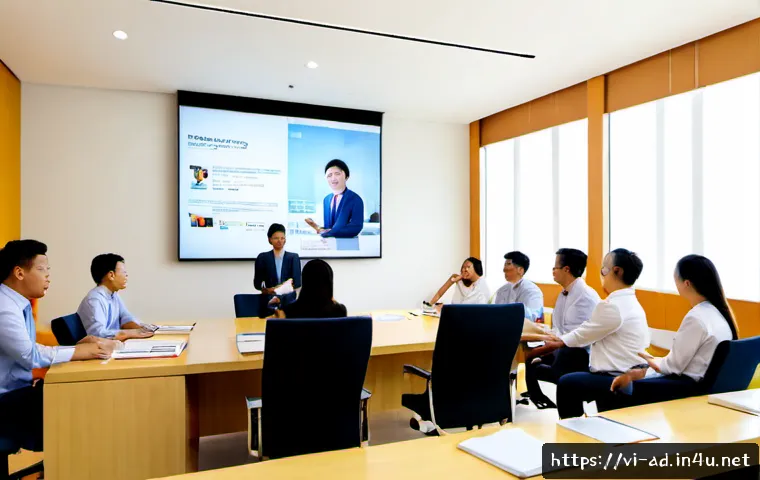 Home 17 광고홍보사와 기업 광고 PR 사례 - Photorealistic Vietnamese corporate advertising agency meeting in a bright modern Ho Chi Minh City o...